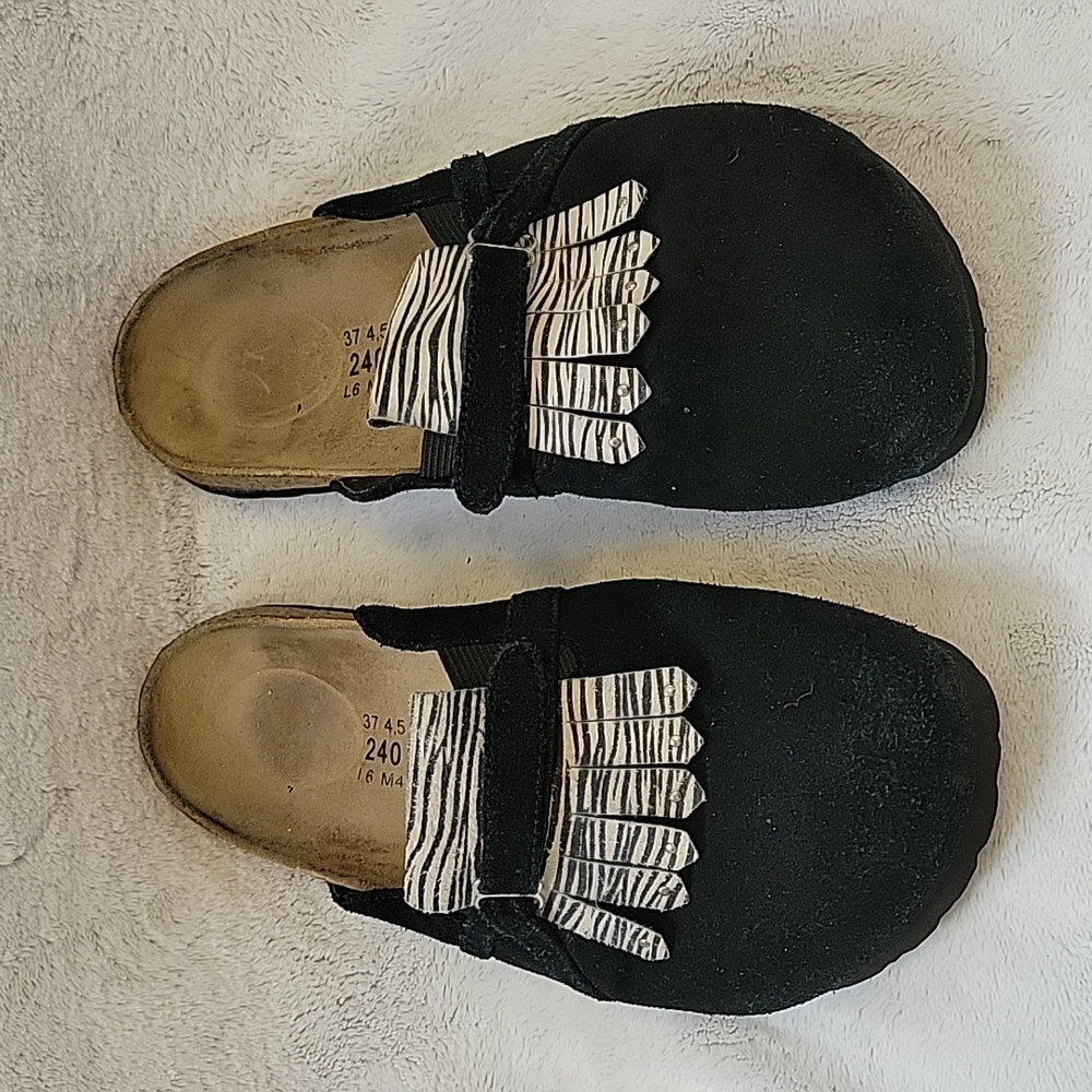 Birkenstock Black and White Mules